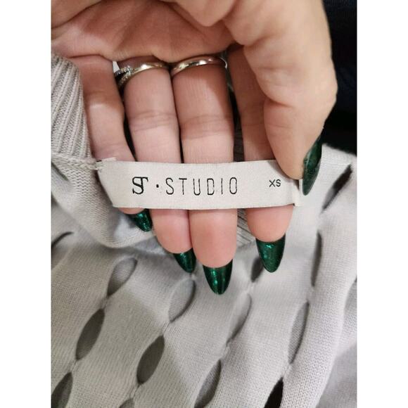 ST. studio Women's Taupe Beige Knit Stretch Bodycon Midi Dress Size XS EUC - Picture 5 of 8